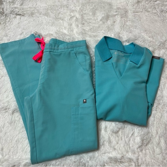 Figs Scrub Set Neon Blue XS